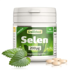 Selenium, 200 mcg, Hochdosiert, Vegan Tablets Hochdosiert for thyroid and Immune System. Supports Liver, Slimming Natural Selenium Yeast. No Artificial Additives. GM Free., , ,