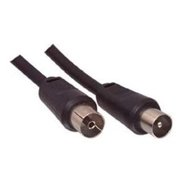 Aptii Coaxial TV Aerial Plug to Socket Fly Lead Black 1m