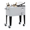 SHAREWIN 60 Quart Rolling Ice Chest, Portable Patio Party Drink