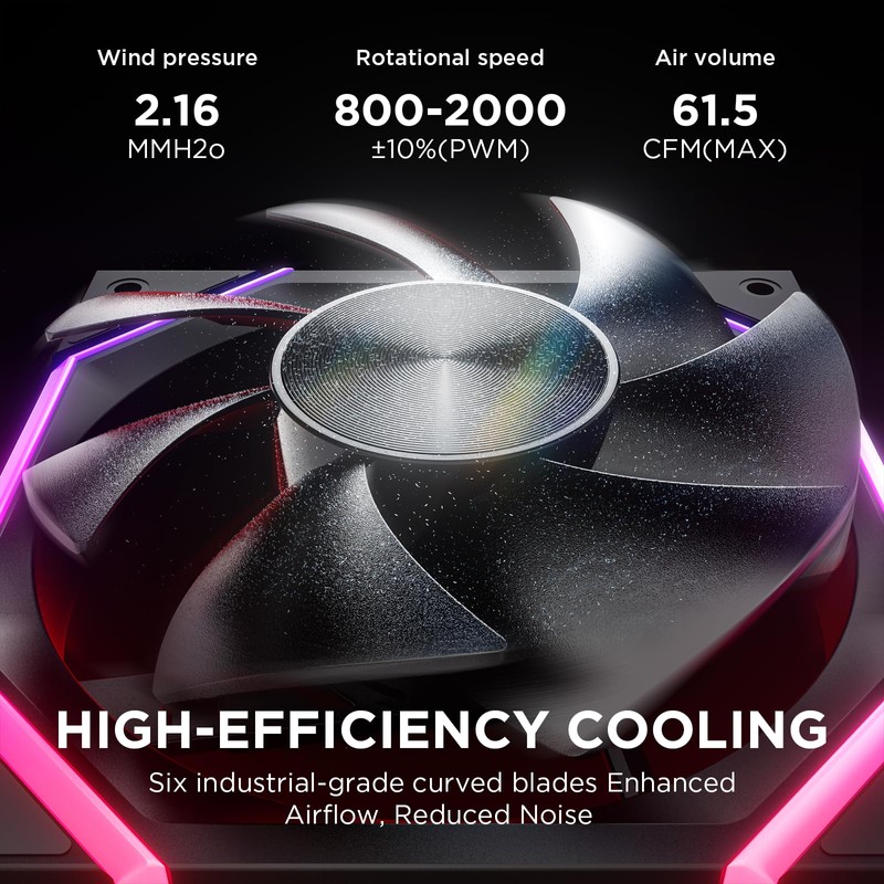 AsiaHorse Asiahorse Nyota 120mm Case Fan with Efficient Cooling, ARGB
