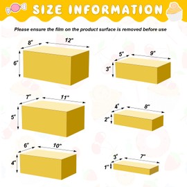 Leinuosen Leinuosen 6 Pcs Large Buffet Risers, 7 to 12 Inch Catering Dessert Table Risers Food Decorative Stands with hollow bottom for Catering Supplies, Party(Gold)