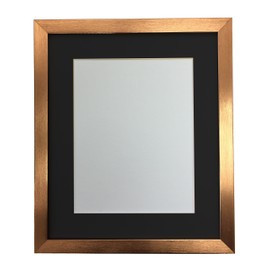 FRAMES BY POST 0.75 Inch Bronze Picture Photo Frame With Black Mount 10 x 8 Image Size 8 x 6 Inch Plastic Glass