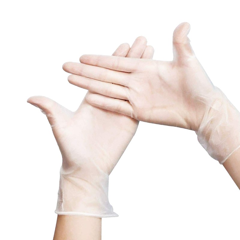 Vinyl Disposable Gloves Pack of 100 Size L Transparent