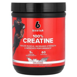 SIXSTAR 100% Creatine Unflavored 300g (10.58oz), 299g, 2 pieces / SIXSTAR 100% 크레아틴 무맛 300g(10.58oz), 299g, 2개