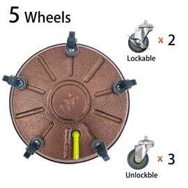 Ganggend 20" Metal Plant Caddy, Heavy Duty Planter Pot Mover with Iron Lockable Wheels and Drain Hole, Large Rolling Dolly Planter Caddy Flower Pot Indoor and Outdoor Flowerpot Tray (1pcs)