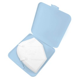 TBOC Case for Mask - Square Slim Box [Light Blue] Storage of Masks Portable Hard Plastic Organiser for Disposable Masks Lightweight and Reusable to Protect Against Dirt and Dust