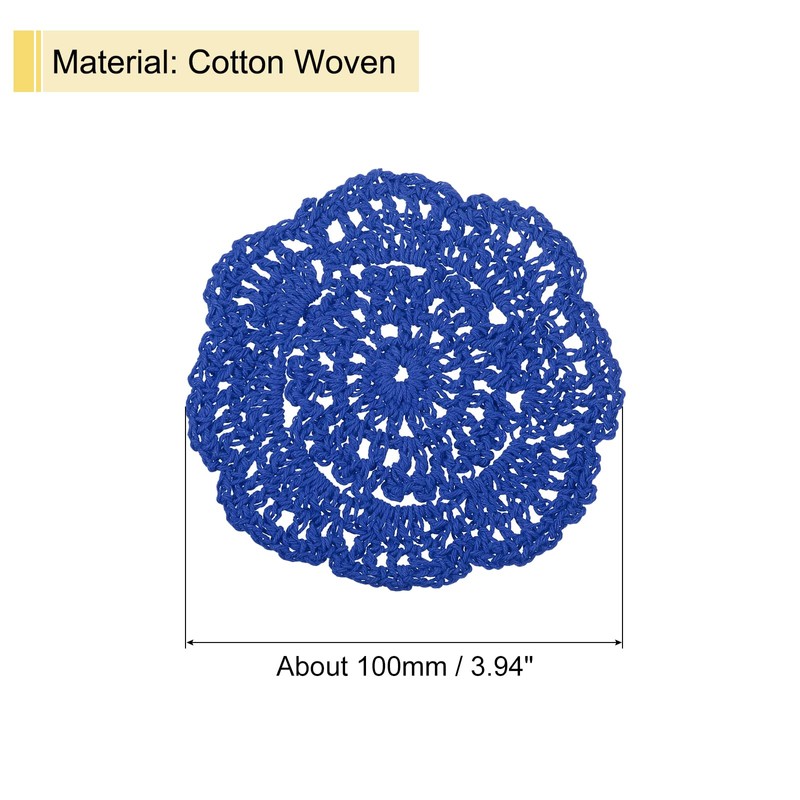 QUARKZMAN Crocheted Doilies 4 Pieces 4 Inches - Cotton Woven