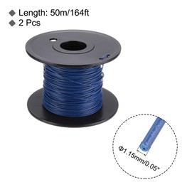 sourcing map 30AWG Wire 30 Gauge Stranded Wire PVC Hookup Wire, UL1007 Tinned Copper Wire 50m/164ft Blue With Spool for Internal Connecting Wire
