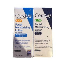 CeraVe cera ve AM (3oz) PM (3oz) Facial Moisturizing Lotion Combo Pack NIB 01/26
