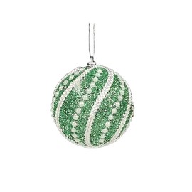 綺麗 ダイヤモンド クリスマス オーナメント ボール 6個セット 直径 8cm 北欧 インテリア ツリー 飾り 100%手作り クリスマス ツリー 装飾 スリング付き (グリーン)
