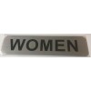 BUILDINGSIGNS.COM RESTROOM WOMEN SIGN (BRUSHED ALUMINUM 2X8-HEAVY DUTY !!! )-The