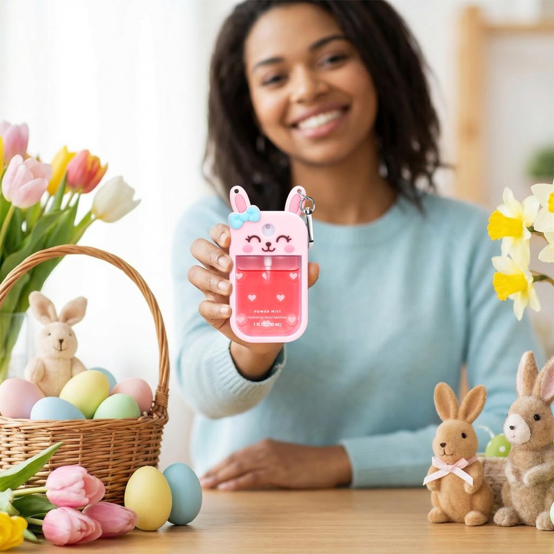 Metyond Rabbit Silicone Case for Touchland Hand Sanitizer Spray with