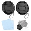 2 Pack 62mm Lens Cap with Cleaning Cloth and Rope