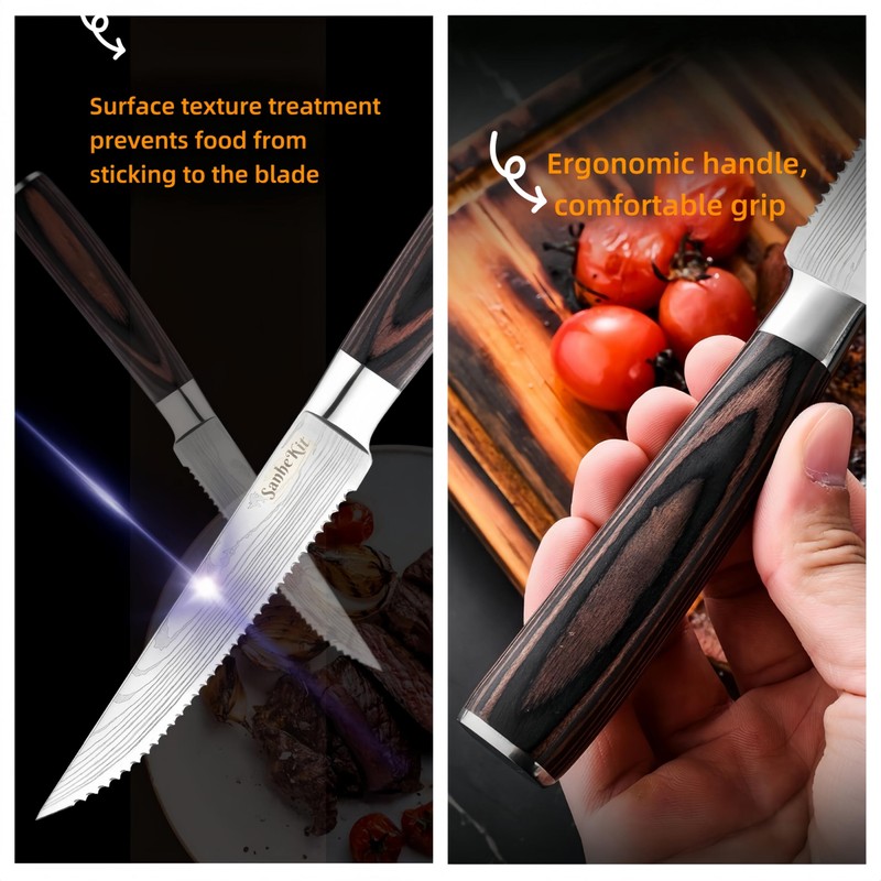 SanheKit Steak Knives Set, 6/8/14 Piece Options, German High Carbon
