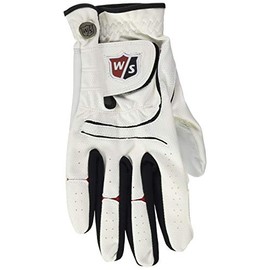 Wilson Staff Herren Golfhandschuh, Grip Plus, Material-Kombi, Größe: L, Rechtshand, MRH, weiß, WGJA00690L
