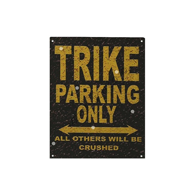 8X10in TRIKE PARKING SIGN RUSTIC STYLE 8x10in 20x25cm CAR SHED