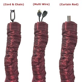 Royal Designs, Inc. CC-7-MA Maroon Cord & Chain Cover- 4 feet- Silk-type Fabric Touch Fastener - Use for Chandelier Lighting Wires