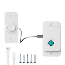 Fridge Lock with Fingerprint, Cabinet Lock, Baby, Child Lock, No Drilling, Window Lock Children, USB Charging, Suitable for Home and Office (White)