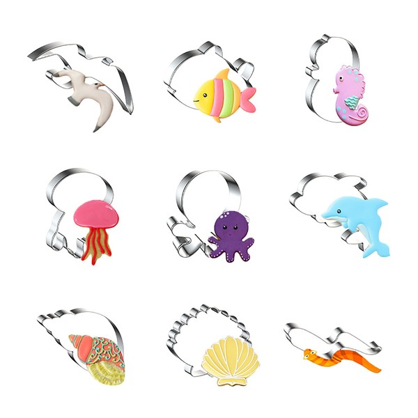 WDYJMALL Ocean Creature Animal Cookie Cutters 9-Pc Set - Seagull