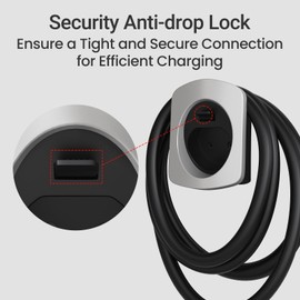 Tera EV Charger Holder Type 2 Charger: High-Durability Material Electric Car Wall Mount Connector Charging Cable Holder Organizer Electric Vehicle Charging Station Car Accessory Silver