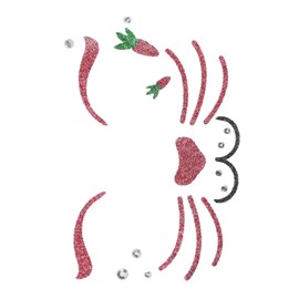 TOVINANNA Easter Bunny Face Sticker Rabbit Temporary Face Art for Party Cosplay Glittery Sparkle Makeup Decal