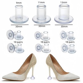 Ai-OUMLEEF 30 Pairs Heel Stoppers, 3 Sizes High Heel Protectors,High Heel Protector for Grass, Heel Guards Stoppers for Shoes for Wedding, for Walking on Grass and Uneven Floor