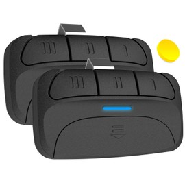 Universal Garage Door Opener Remote Compatible with Liftmaster Chamberlain Genie Craftsman Linear Wayne Dalton Overhead Door Garage Door Opener, Learn Button or Dip Switch, 2 Pack