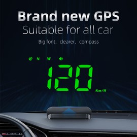 Car HUD 3.5 inch Head-up Display Windshield Projecter Digital Vehicle Speedometer GPS Model Overspeed Warning Fatigue Driving Alarm ALKOY
