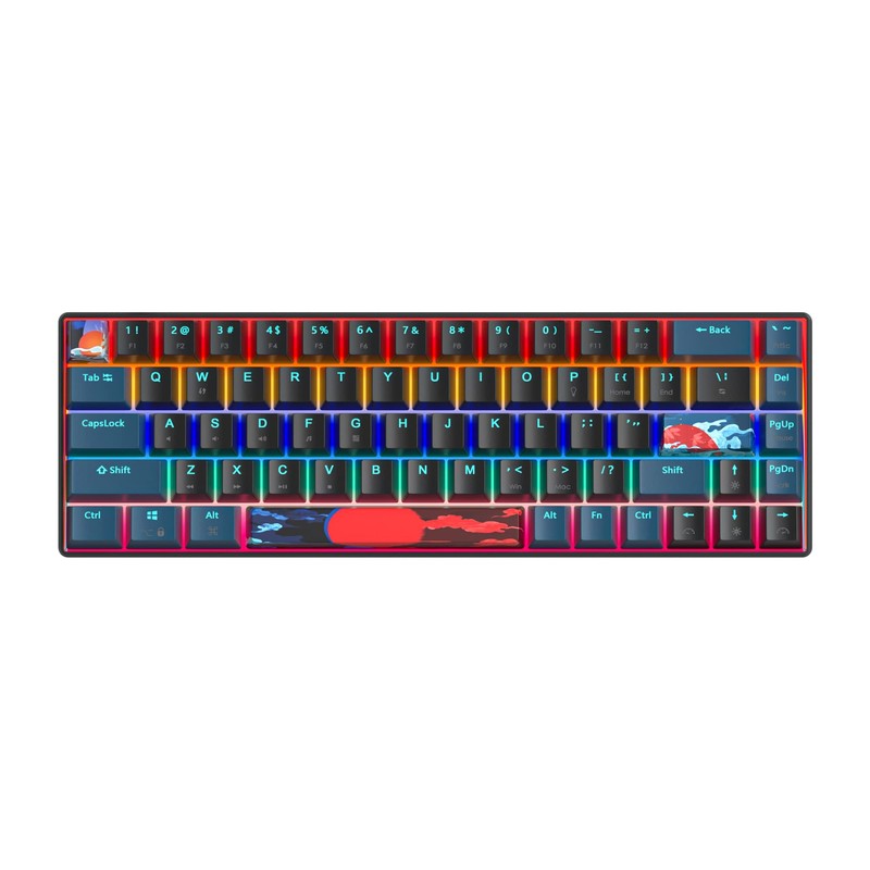 Mosptnspg Protable 60% Percent Gaming Keyboard Mechanical, Mini Compact RGB