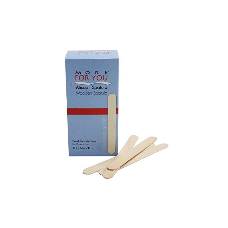 More For You Wooden Mouth Spatula 100 Pieces - Non-Sterile