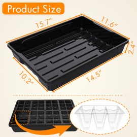 Gardzen Gardzen 10 Pack Seed Trays, Reusable Seed Starter Tray, Ideal for Seed Starting, Microgreens, Indoor Gardening, and Greenhouse Plant Nurseries - No Drain Holes, 15.7" x 11.6"