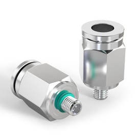 TAILONZ PNEUMATIC 304 Stainless Steel Male Straight 4 mm Tube OD x M5 Thread Push to Connect Fittings PC4-M5 (Pack of 2)