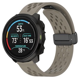 Compatible with SUUNTO OCEAN bands, 20mm, 22mm Quick Release Breathable Soft Silicone Sport Band with Magnetic Butterfly Clousure Replacemet Straps Compatible with SUUNTO OCEAN, RACE, RACE S, VERTICAL, 9 PEAK, 9 PEAK PRO, 5 Peak, 3 Smartwatch (for 22mm size band, Space Brown)