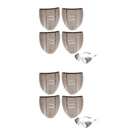 Housoutil Side Protection for Glasses, 4 Pairs of Side Protection Glasses, Dark Brown Side Glasses Protection for Small to Medium Glasses