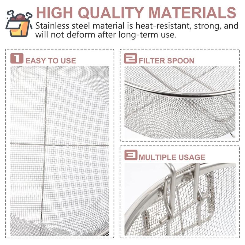 DOITOOL Stainless Steel Deep Fry Basket Round Wire Mesh Fry