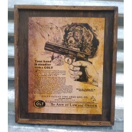 Colt 1911 Pistol Advertisement - Wooden Sign