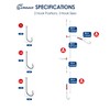 Luroad 5Pcs Sea Fishing Flapper Rigs 2 Hooks, Pre Tie
