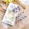 TBRZTR Blue Flower Press on Nails Short Square Artificial Coffin