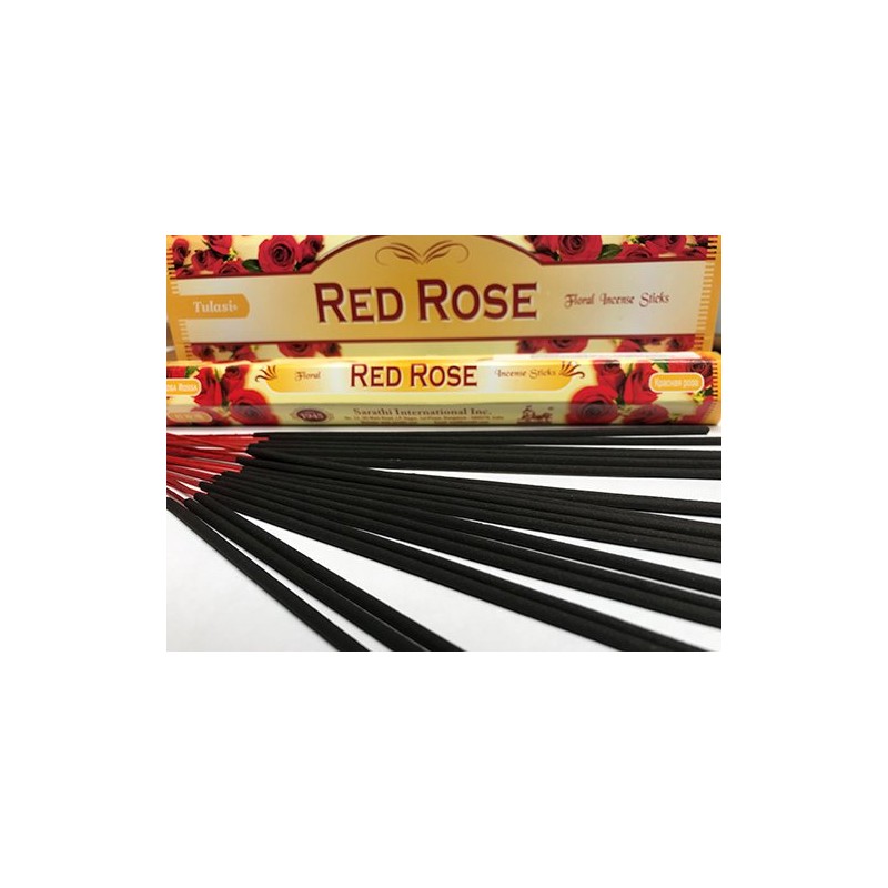 Tulasi Räucherstäbchen, rote Rose, 20 Stück
