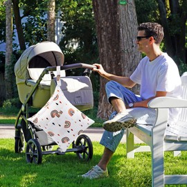 FenFang Nappy Bag, Wet Bags, Pack of 3 Wetbag, Cloth Nappies Organiser Bags, Changing Bag, Wet Bag, Laundry Bag, Nursery Wet Bag, Wet Bag, Reusable Baby, White rainbow, Bag organiser