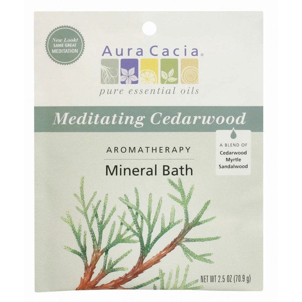 Aura Cacia Aromatherapy Mineral Bath, Meditating Cedarwood, 2.5 Ounce (Pack of 6)
