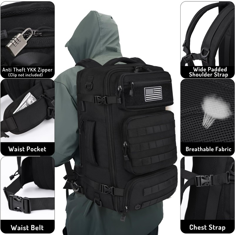 MOZETO Travel Backpack for Men 40L TSA Approved Carry On