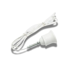 Hanna's Laden Electric Kit for DIY Lamp - E27 Socket White with Cable - Without Lampshade - Includes Manual Switch & Assembly Instructions