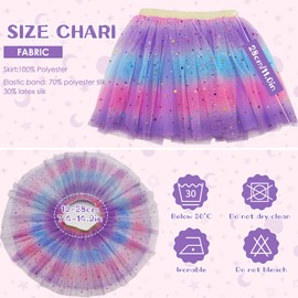 velado Girls 3 Layered Tutu Skirt Sparkling Colorful Tulle Ballet Rainbow Skirts Sequins Tiered Princess Dance Dress (AU, Alpha, One Size, Regular, Purple)