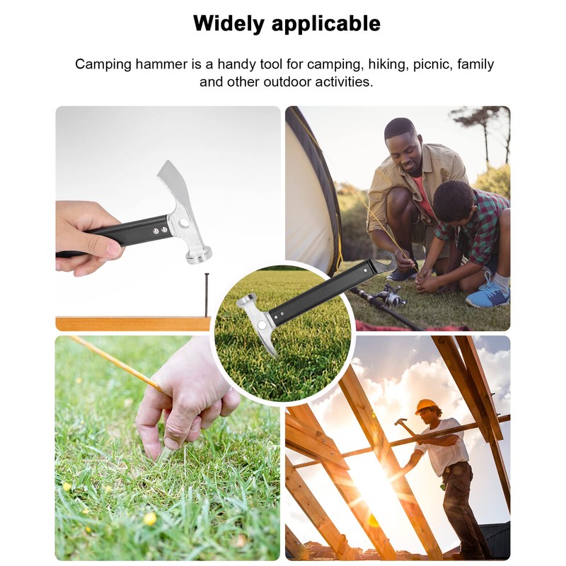 Camping Hammer, 22 cm Multifunctional Aluminium Alloy Mini Portable Outdoor