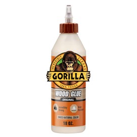Gorilla Pegamento para madera, botella de 18 onzas, color madera natural, paquete de 1