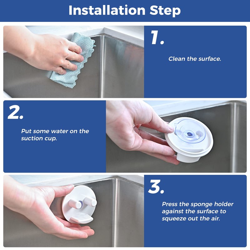 Scrub Sponge Holder for Kitchen Sink - Suction Cup Sponges