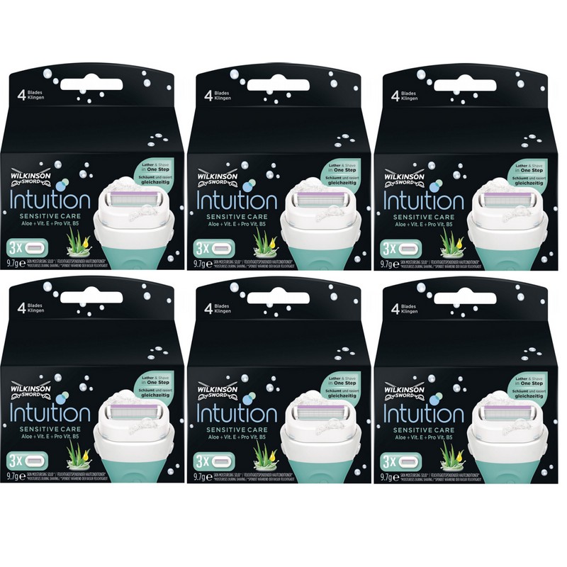 Schick Intuition Sensitive Care Moisturizing Razor Blade Refills, 18 Cartridges
