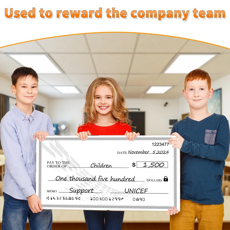 Voccim 30" x 16" Giant Fake Check - Oversized Blank