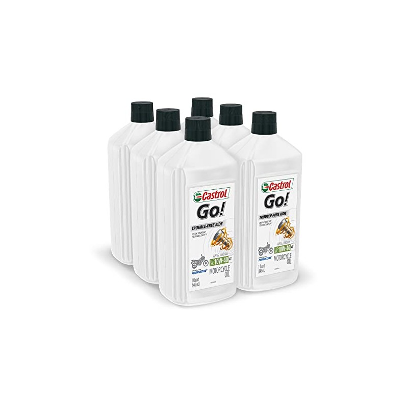 Castrol Go! 10W-40 4T Motorcycle Oil, 1 Liter, Pack of